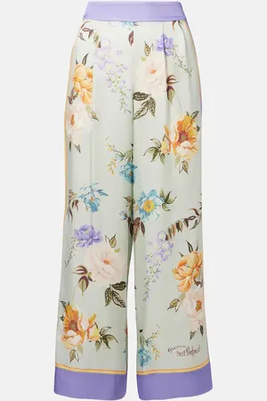 Self-Portrait Floral twill palazzo pants