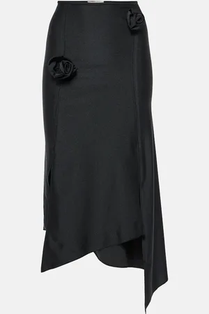 COPERNI Floral-appliquÃ© asymmetric midi skirt
