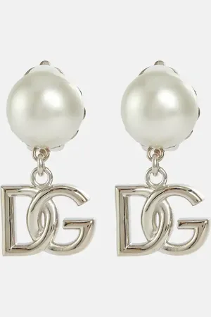 Dolce & Gabbana Logo faux pearl earrings