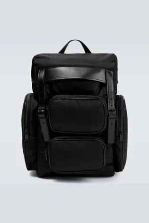 Saint Laurent City leather-trimmed backpack