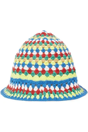 The New Society Serifos striped crochet cotton bucket hat