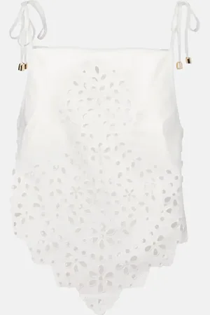 Self-Portrait Embroidered cotton top