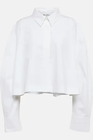 The Attico Jill cropped cotton canvas shirt