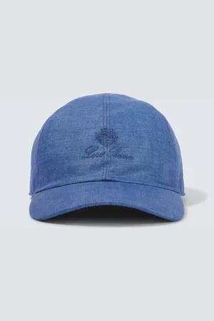 Loro Piana Logo embroidered linen canvas baseball cap