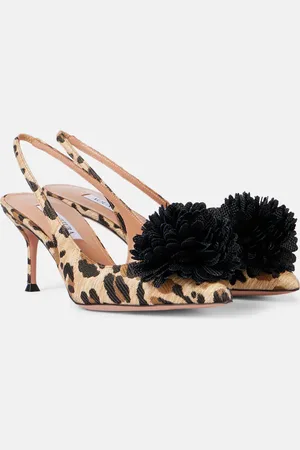 Aquazzura Couturier 65 raffia slingback pumps