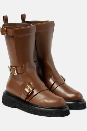 Max Mara Bucklesboot leather ankle boots