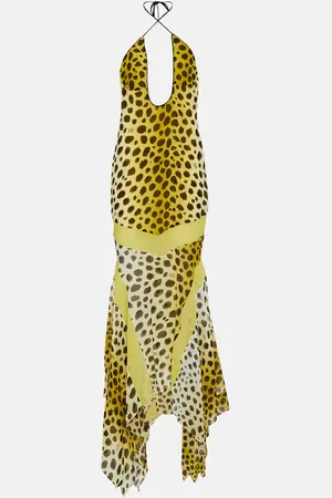The Attico Saskia printed halter neck maxi dress