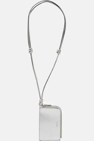 Jil Sander Envelope leather card holder with strap