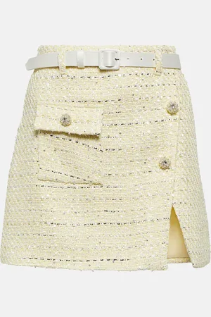 Self-Portrait Belted bouclÃ© miniskirt