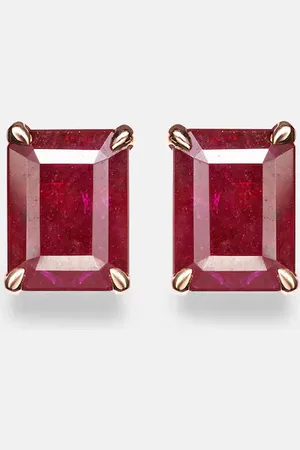 Shay 18kt rose earrings with rubies