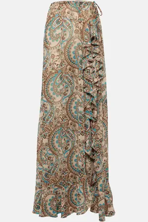 Bananhot Clara ruffled paisley maxi skirt