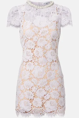 Self-Portrait Embellished lace minidress