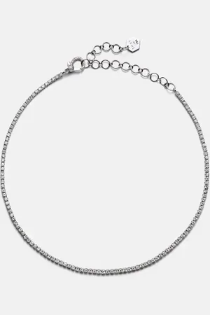 Shay Diamond Single Line Threads 18kt gold choker with diamonds