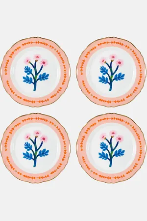 BITOSSI Botanica set of 4 porcelain dinner plates