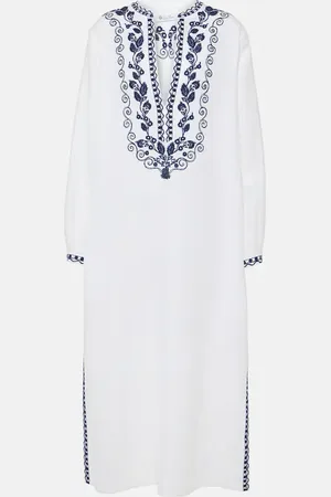 Loro Piana Faye embroidered linen kaftan