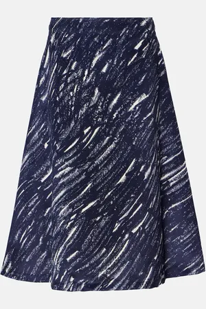 Marni Printed denim midi skirt