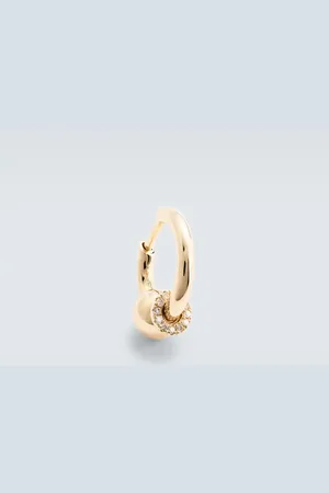 Rainbow K 14kt hoop earring with diamonds