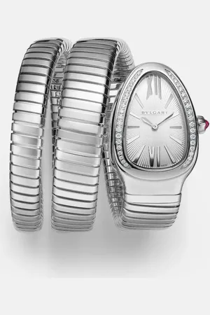 Bvlgari Serpenti Tubogas 35mm stainless steel watch with diamonds