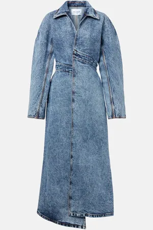 Alaïa AlaÃ¯a Asymmetric denim coat
