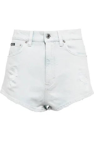 Dolce & Gabbana Distressed high-rise denim shorts