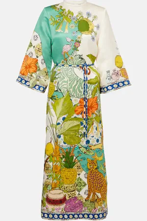 ALÉMAIS AlÃ©mais Printed hemp and silk maxi dress
