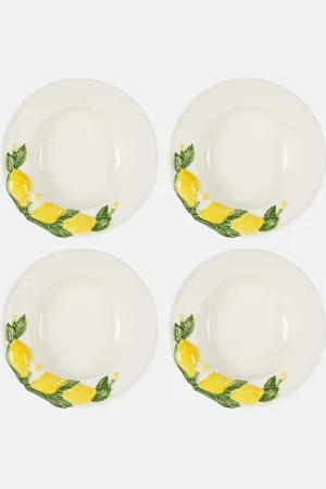 Les-Ottomans Lemon set of 4 ceramic soup plates