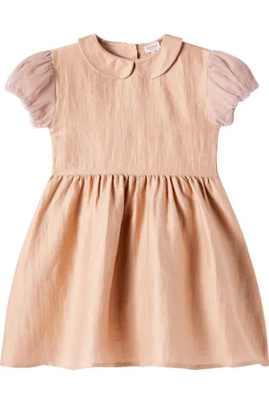 Donsje Tulie tulle-trimmed hemp-blend dress