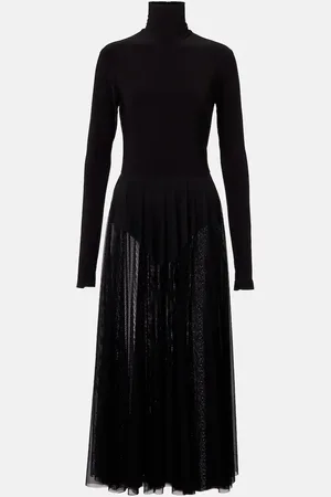 Norma Kamali Sheer jersey and mesh midi dress