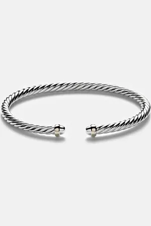 David Yurman Cable Flex sterling and 14kt gold cuff bracelet