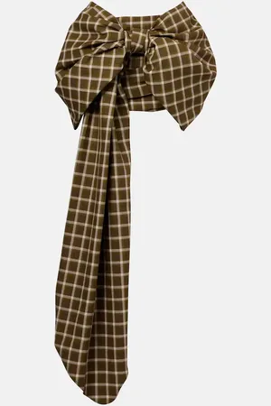 Acne Studios Bow-detail checked twill miniskirt