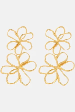 Oscar de la Renta Threaded Flower drop earrings