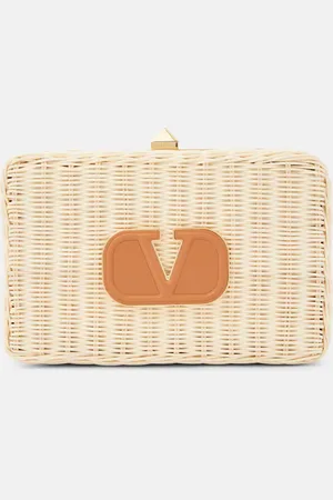 VALENTINO GARAVANI VLogo Signature Small straw crossbody bag