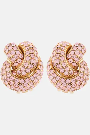 Oscar de la Renta Love Knot embellished clip-on earrings