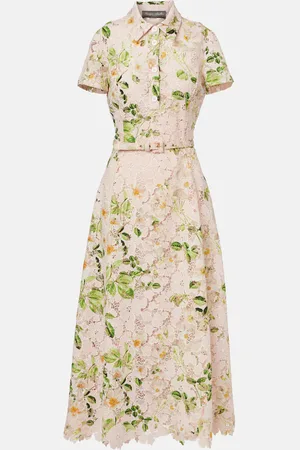 MONIQUE LHUILLIER Rose printed shirt dress