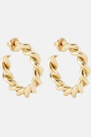 Oscar de la Renta Solid Rope hoop earrings