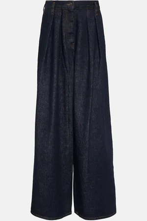 DRIES VAN NOTEN Pleated high-rise wide jeans