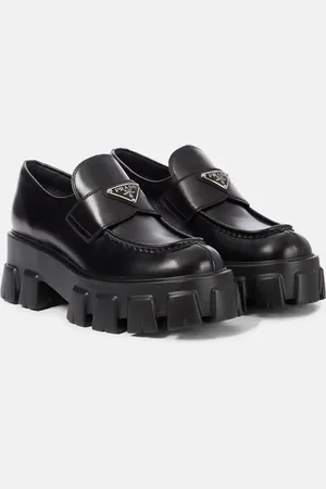 Prada Monolith brushed leather loafers