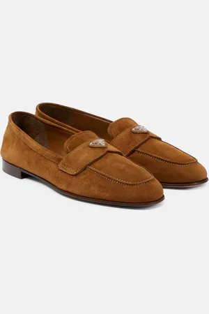 Prada Logo suede loafers