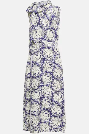 Prada Printed pongee midi dress