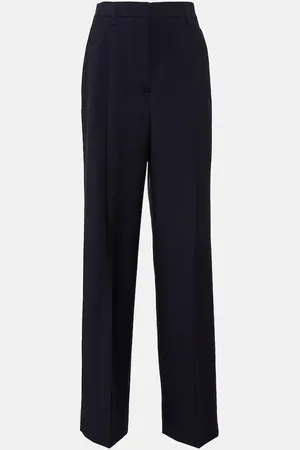 Prada High-rise wool and mohair wide-leg pants