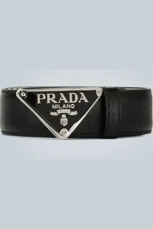 Prada Saffiano leather buckle belt