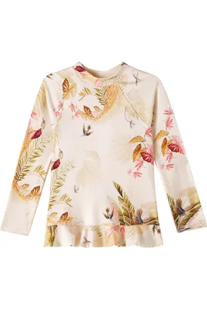 ZIMMERMANN Floral ruffled rashguard top