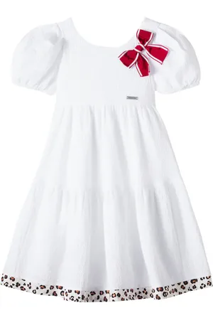 MONNALISA Bow-detail cotton dress