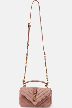 Saint Laurent College Mini suede crossbody bag