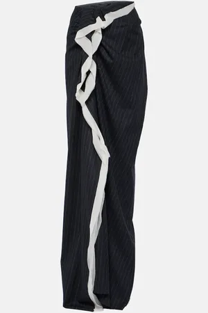 DRIES VAN NOTEN Sinam pinstriped wool maxi skirt
