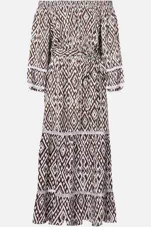 Melissa Odabash Eclipse gathered printed midi dress
