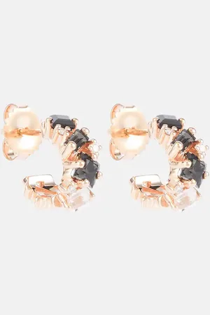 Suzanne Kalan 14kt rose gold earrings with gemstones and diamonds