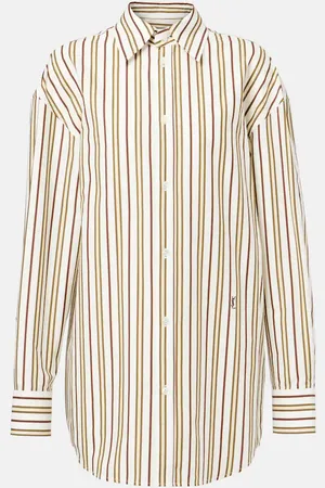 Saint Laurent Cassandre striped cotton poplin shirt