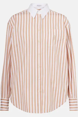 Brunello Cucinelli Striped cotton and silk shirt