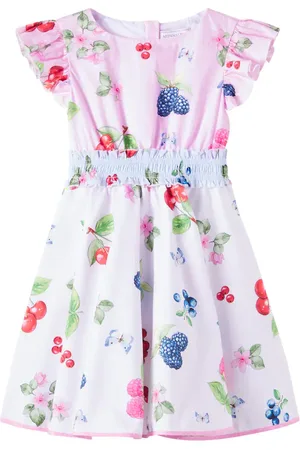 MONNALISA Floral cotton poplin dress